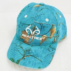 Realtree Women's Camo Outdoors Hunting Hat Cap Adjustable Strapback Blue‎